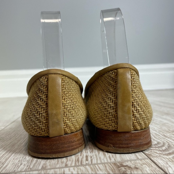 STUART WEITZMAN 7 woven straw leather loafers - Picture 2 of 4